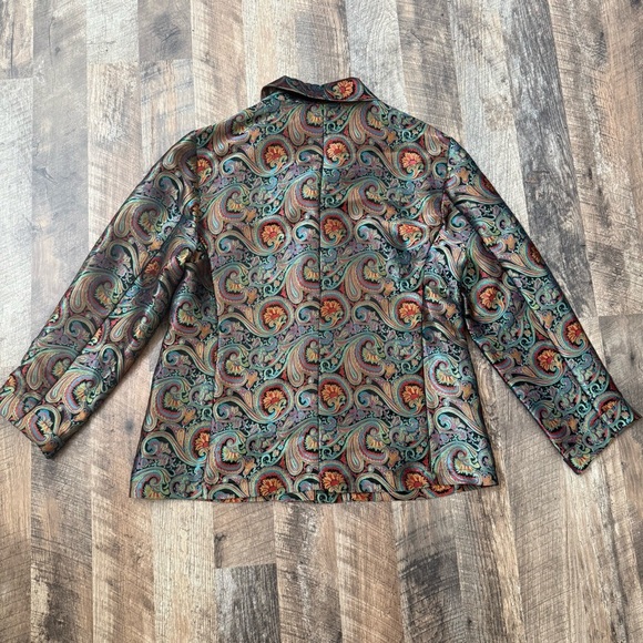 Chico’s Silk Paisley Print Button Shirt Size 2 - Picture 6 of 11